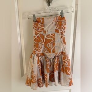 Orange and Cream Floral Women's Dress